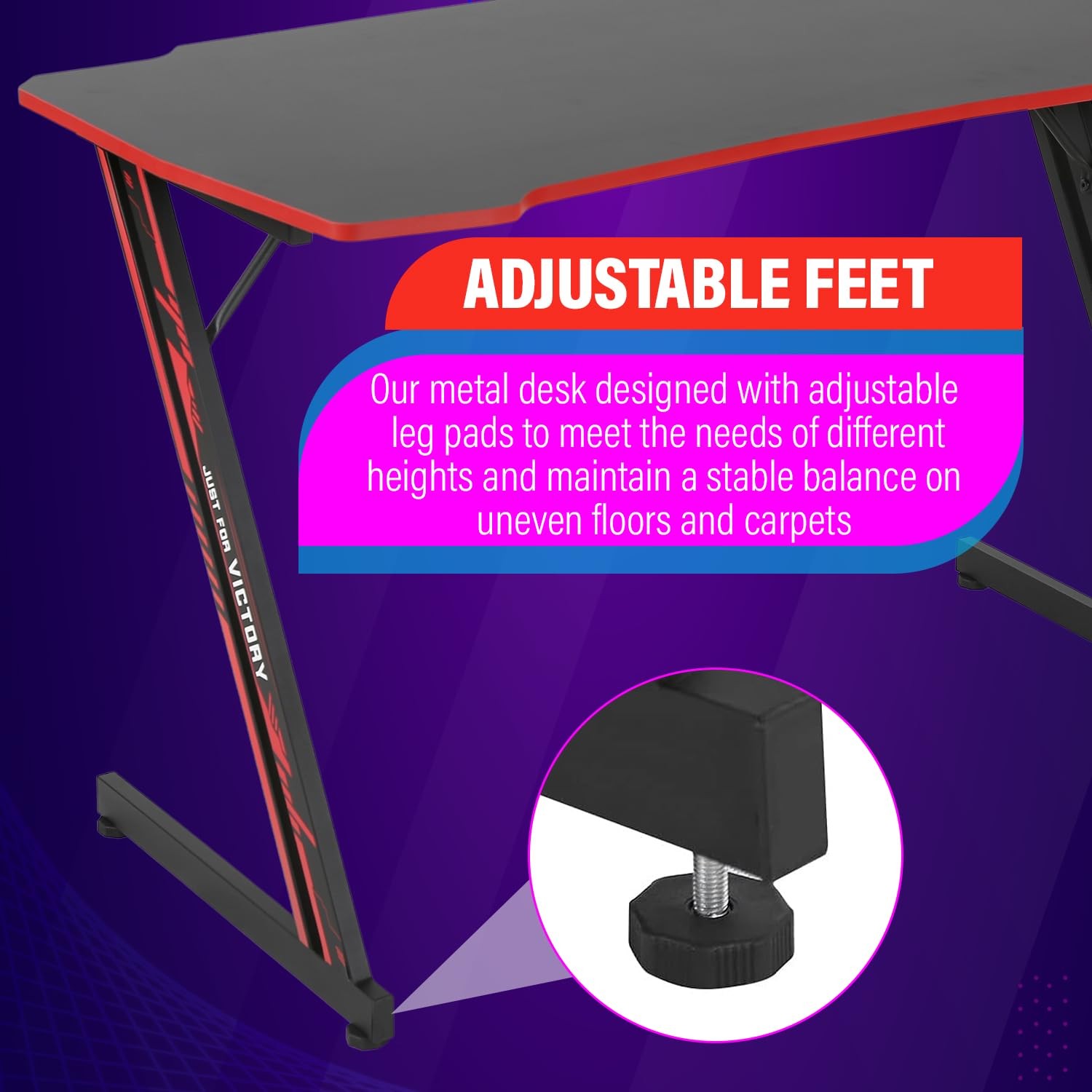 PayLessHere | 47″ Gaming Table | Red | Z-Shaped Computer 47 In Z Shaped,