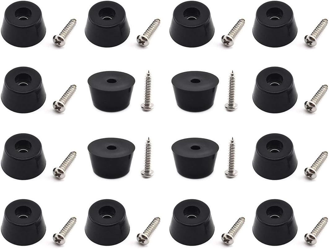 16-Pack Rubber Feet with Built in Stainless Steel Washer, round Non-Slip Furnitu