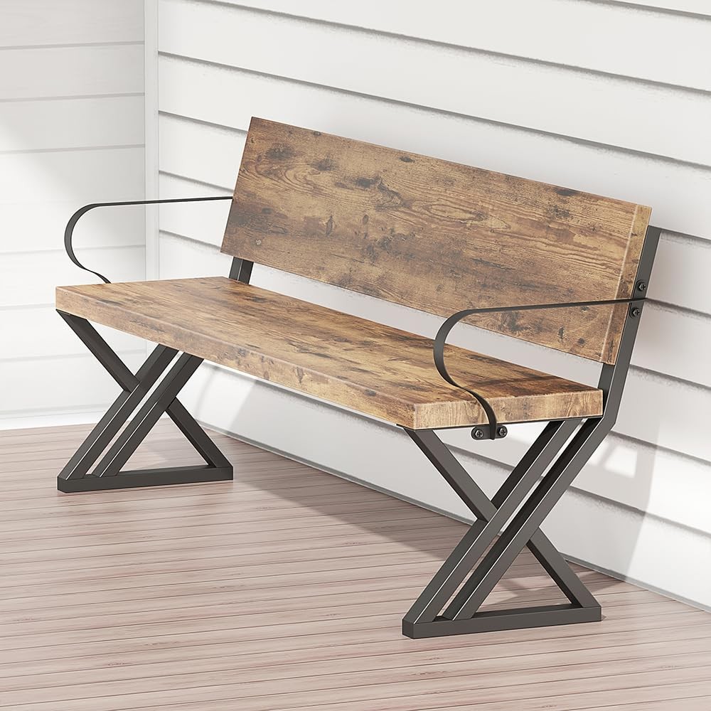 Heavy Duty 16″ Inch Metal Bench Legs with Backrest Bracket DIY Kit Set