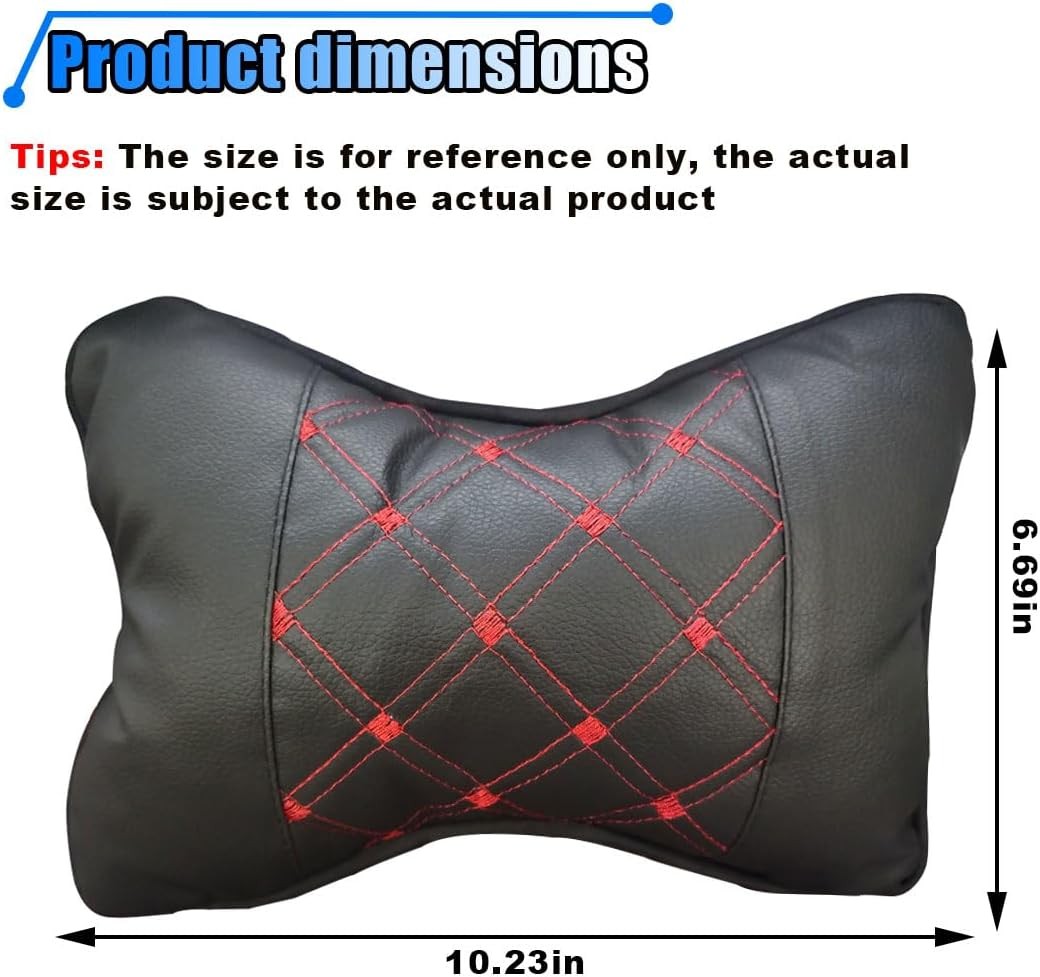 1PCS Car Neck Pillow, Breathable Car Head Neck Rest Cushion, Color: Black/Red