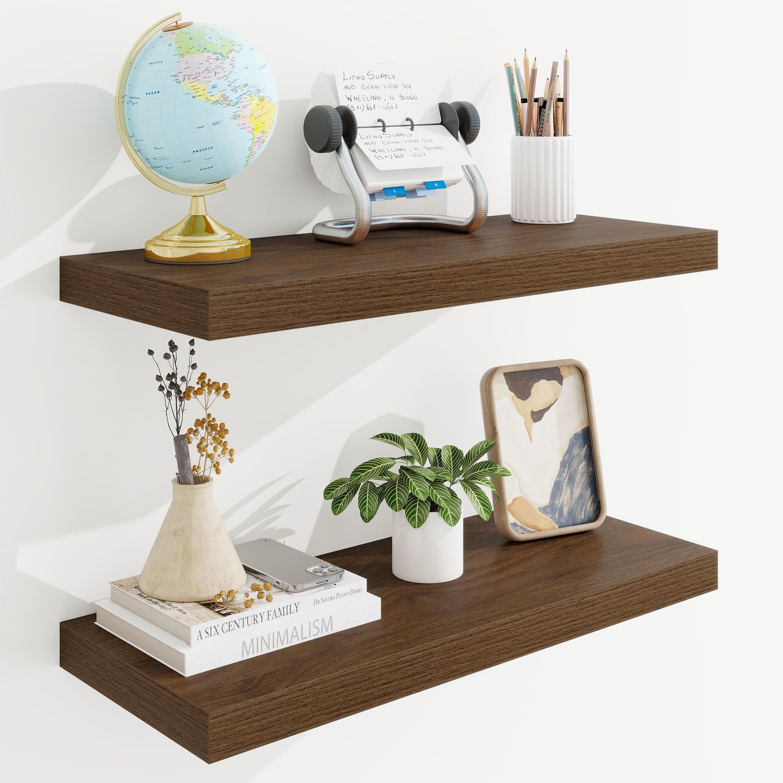 Marsmiles 24In Floating Shelves For Wall 24W X 9.25D X 1.25H 2 Pack Long Wall