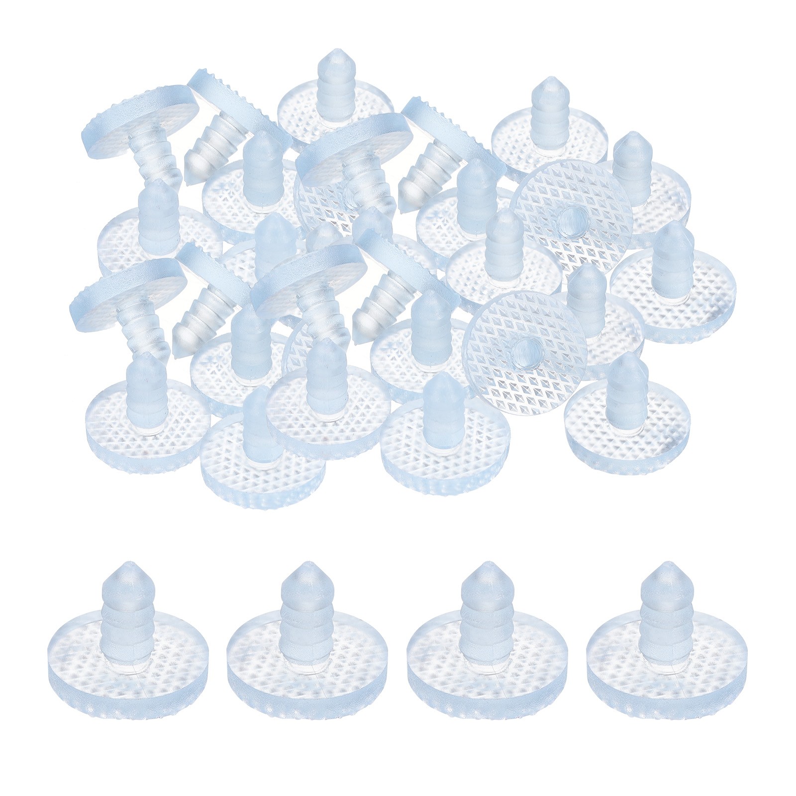 30 Pcs Glass Table Top Bumpers with Stem, 22mm/0.87″ Pad for 7.5mm/0.3″ Hole