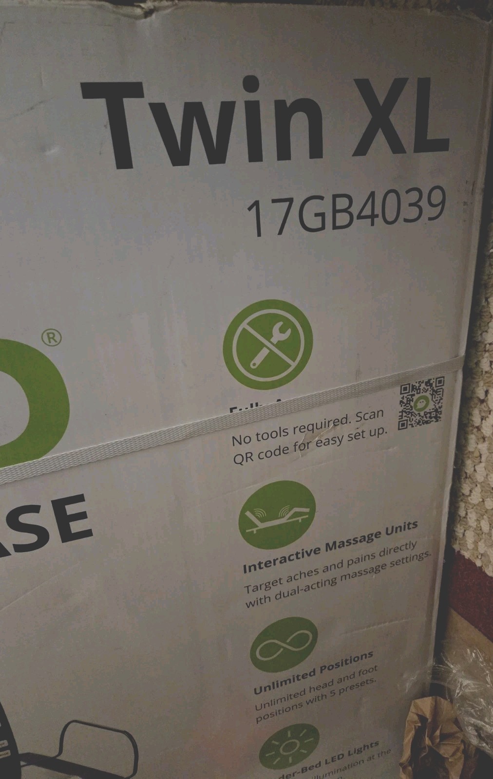 GHOSTBED TWIN XL One Adjustable Frame With Remote, Zero Gravity NEW IN BOX