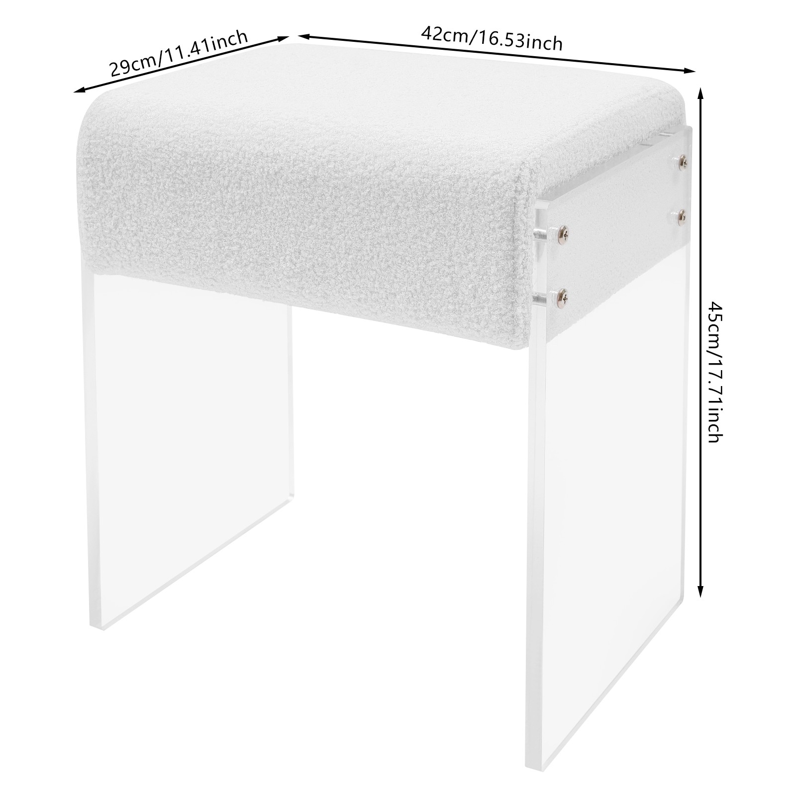 Makeup Stool Modern Minimalist Multi-functional Vanity Acrylic Chair w/ Cushion