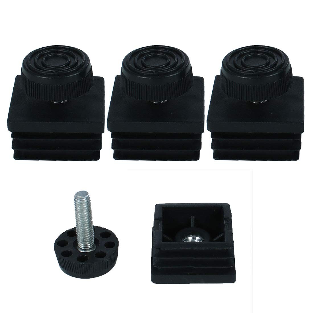 uxcell Leveling Feet 38 x 38mm Square Inserts Kit Furniture Glide Adjuster 4 Set