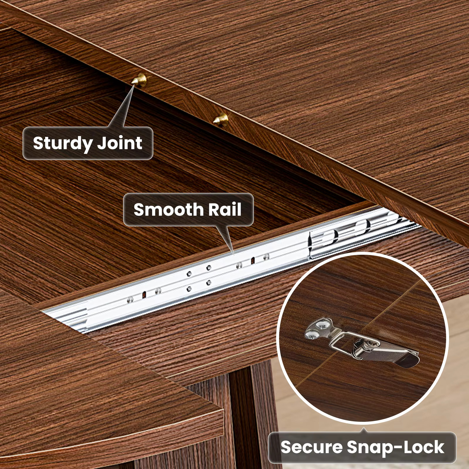 Extendable Wood Round Dining Table Oval Kitchen Storage Shelf Pedestal Base