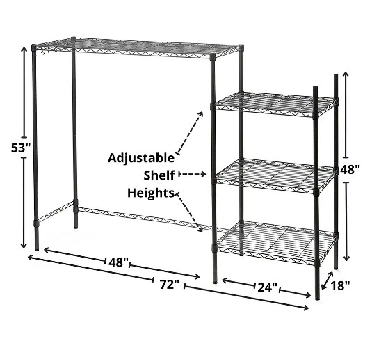 Adjustable Shelf Storage Shelves Unit Rack Metal Shelving Steel Home Dorm New