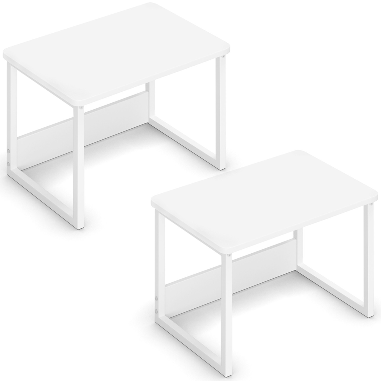 Desktop Printer Stand 2 Pack Printer Shelf for Desk Home/Office ( White )