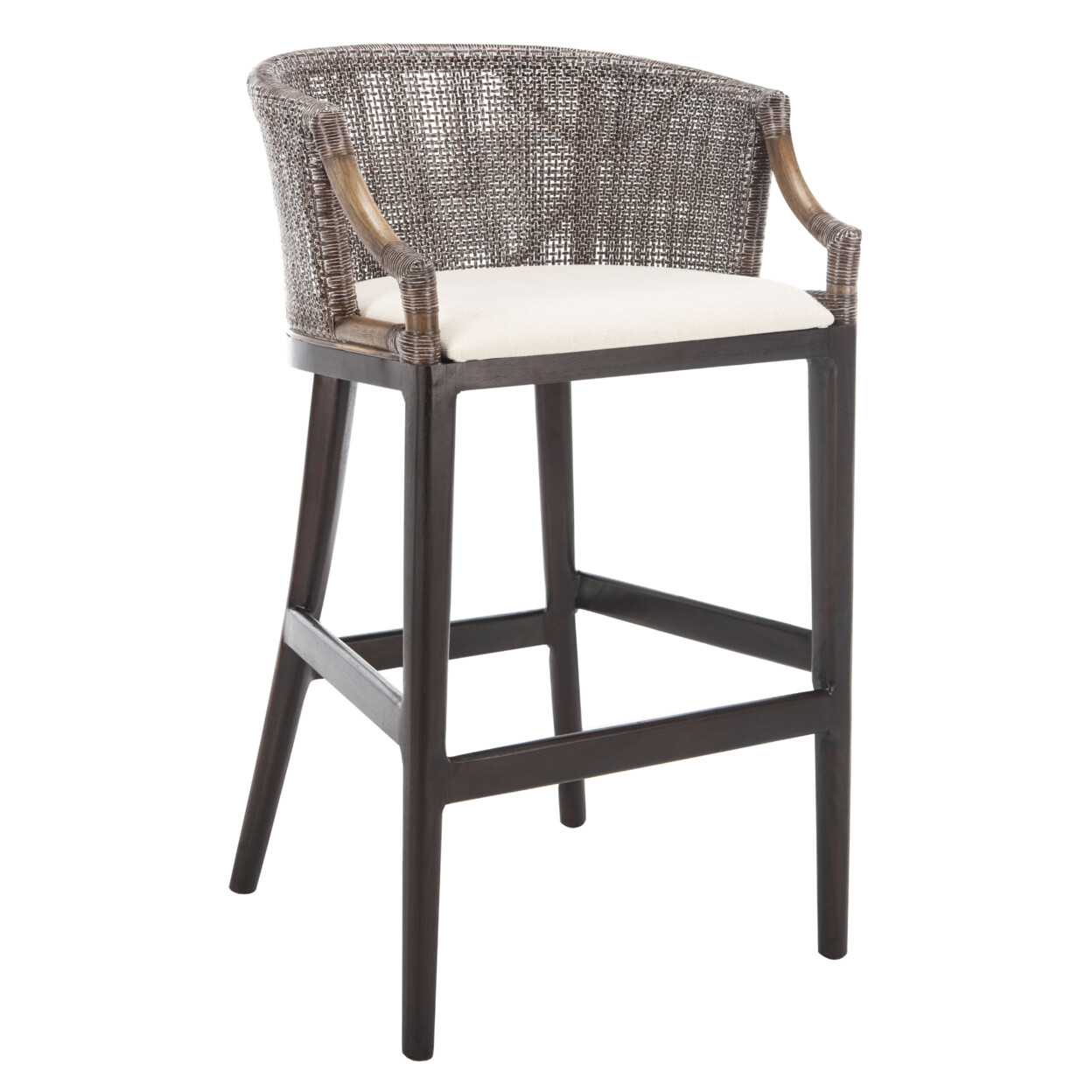 SAFAVIEH Brando Bar Stool | Brown / White |