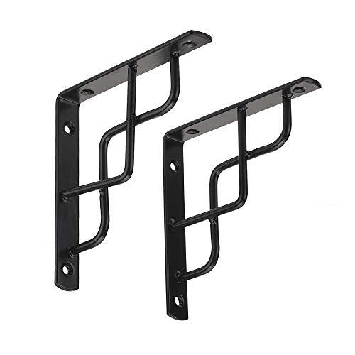 Dewell 2 Pcs 6inch L Shape Decorative Shelf Brackets, Assorted Size Names