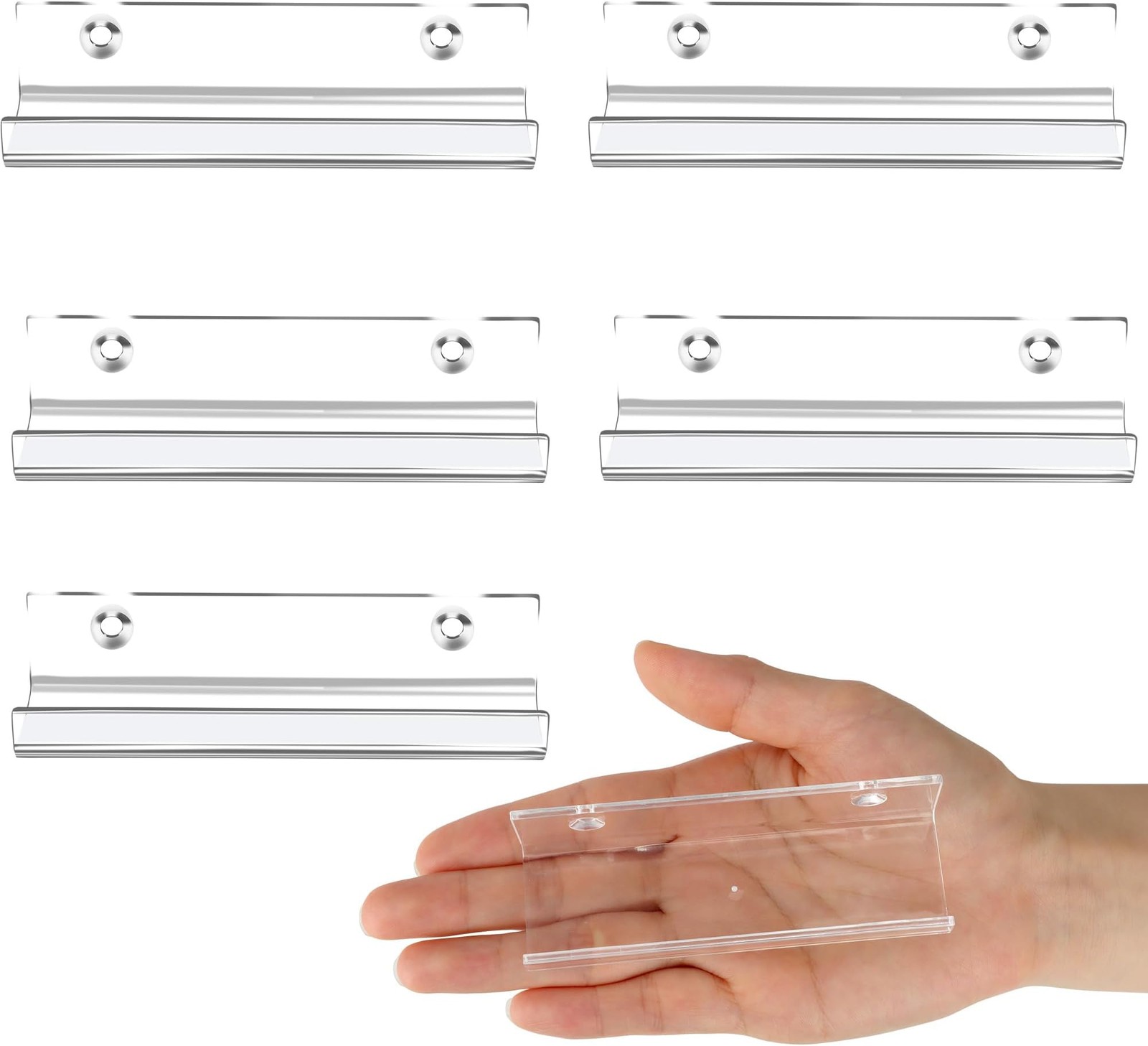 Jansburg 6 Pack Clear Vinyl Record Shelf Wall Mount Acrylic Album Display Hol…