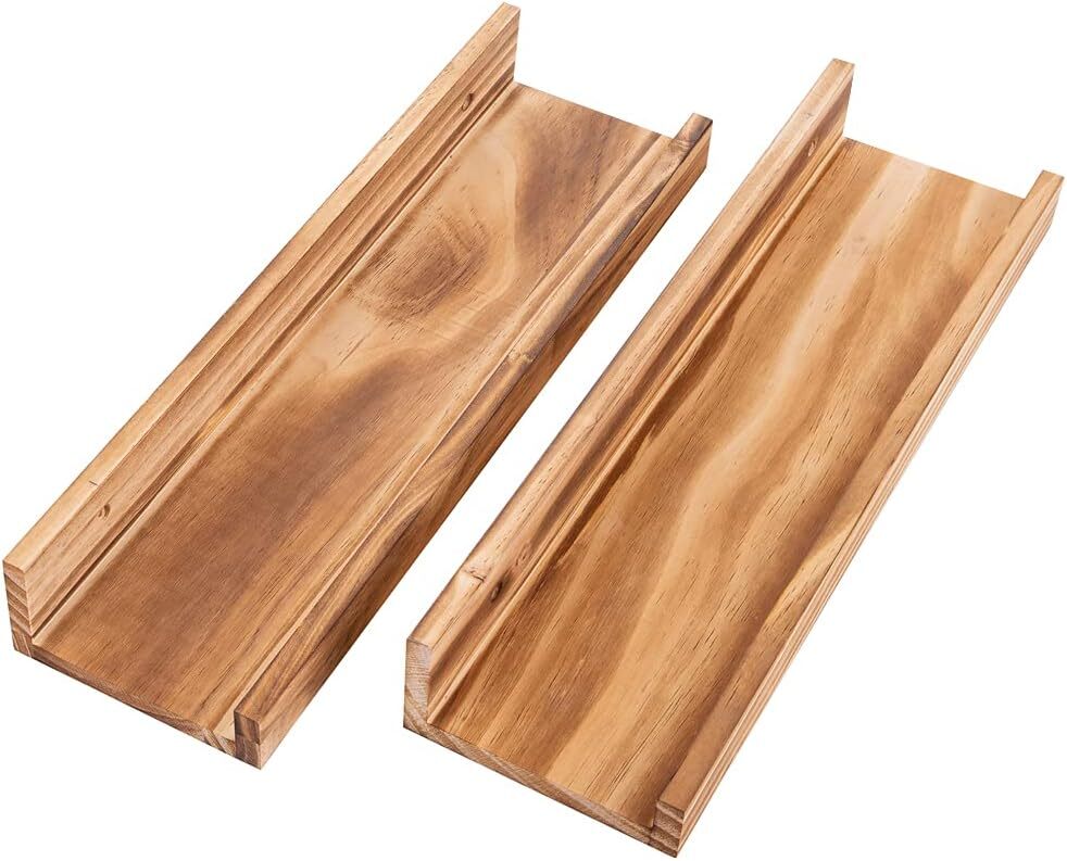 AZSKY 48 Inches Long Wood Photo Picture Ledge Shelf with Lip Floating Shelves