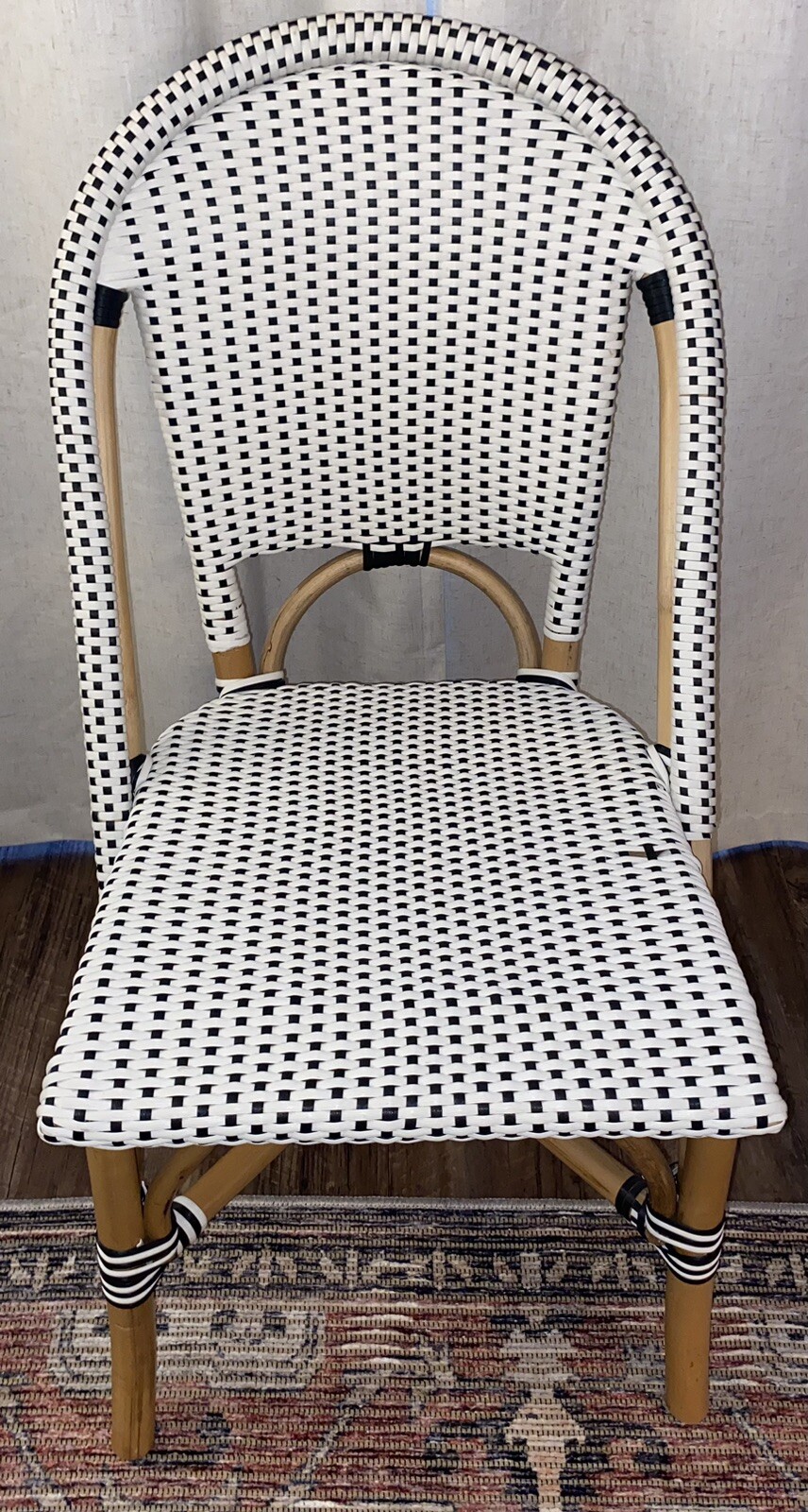 Serena & Lily Riviera Dining Bistro Chair-Black & White