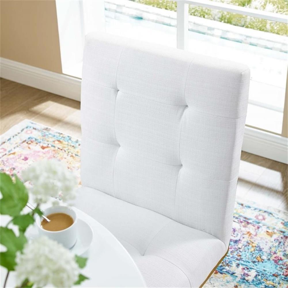Modway Privy 18.5″ Stainless Steel Polyester Dining Accent Chair in Gold/White