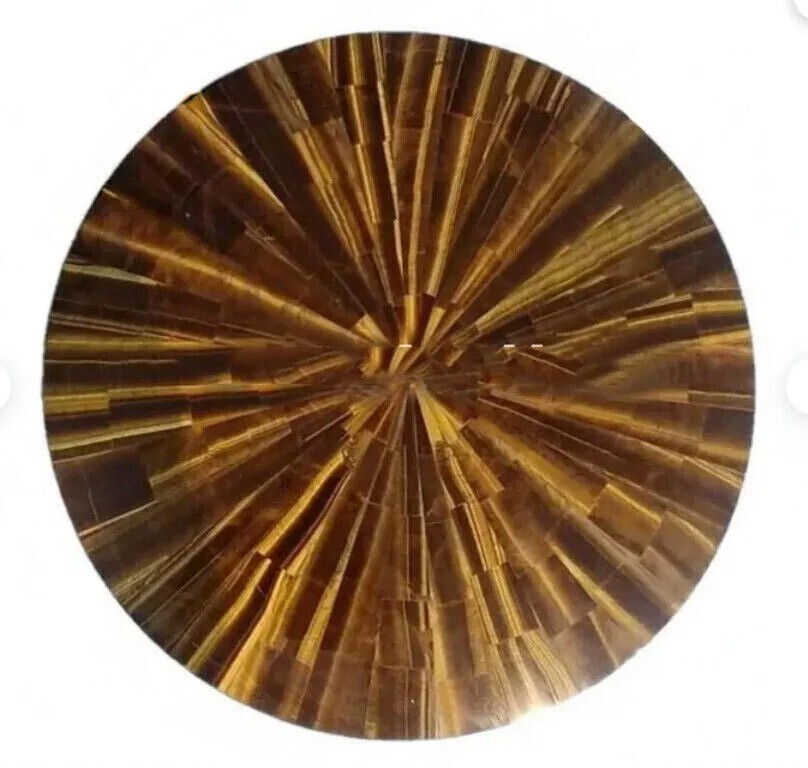48″ round marble table top dining coffee decor inlay tiger eye stone work