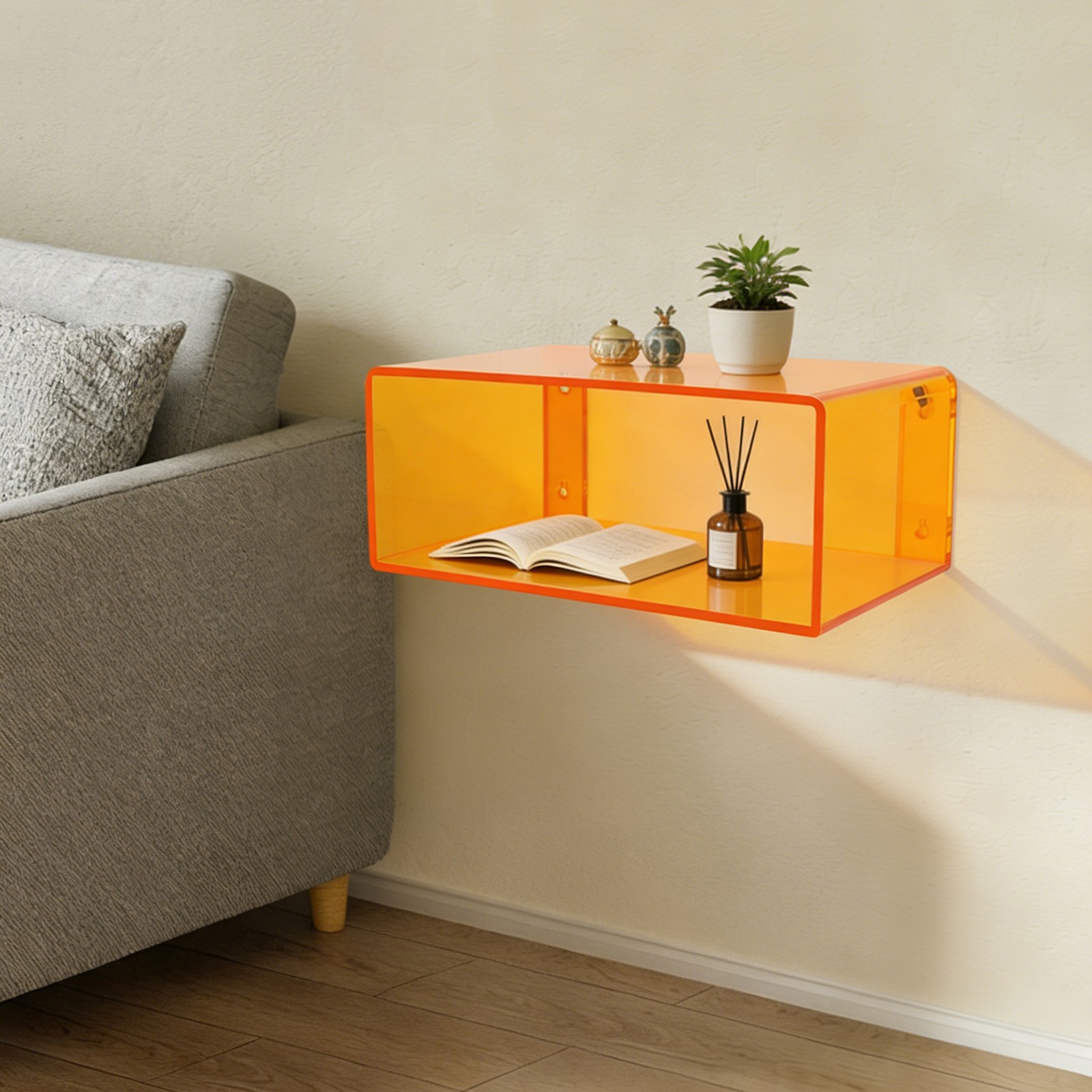 Wall Mounted Bedside Shelf Table Space Saving 41*24*17cm Floating Nightstand
