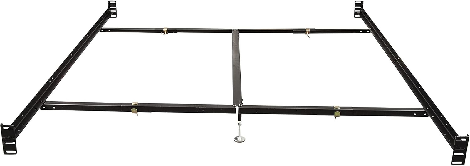 Bolt on Bed Rail with Center Support/Crossarms/2 Legs/Adjustable Glides, 82-Inch