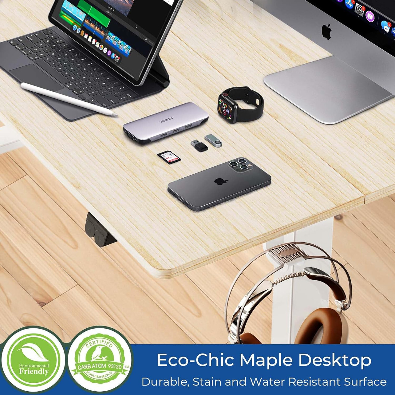 40″ Modern Height Home Office Table Standing Electric Desk