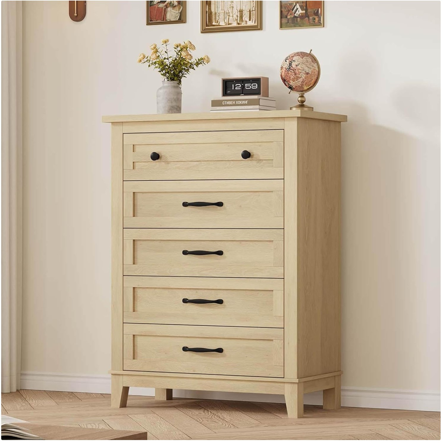 Contemporary Bedroom Storage Dresser – 5 Drawers