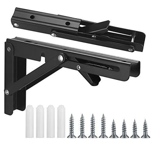 Folding Shelf Brackets Stainless Steel Fold Down Table Brackets 2 Pcs 10 Inch