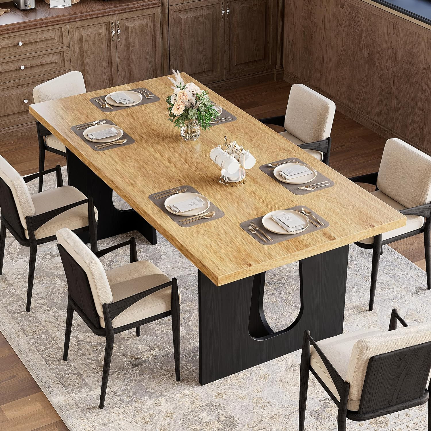 Modern 71″ Dining Table for 6-10 – Sturdy, Stylish Kitchen & Conference Table