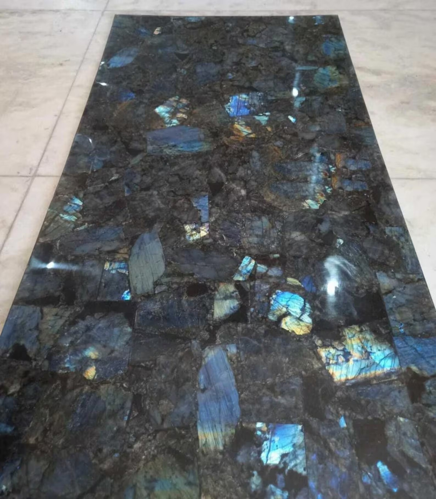 Labradorite Dining Table Top, Agate Table Top, Kitchen Counter top for Home Déco