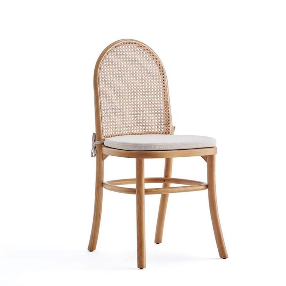 Manhattan Comfort Paragon 19.29″ Wood Dining Chair w/ Cushion in Natural (2 Pc)