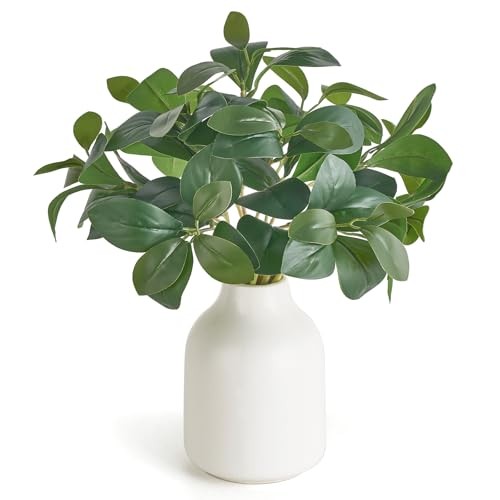 Fake Plants in Small Ceramic Vase Realistic Artificial Faux Plants Indoor