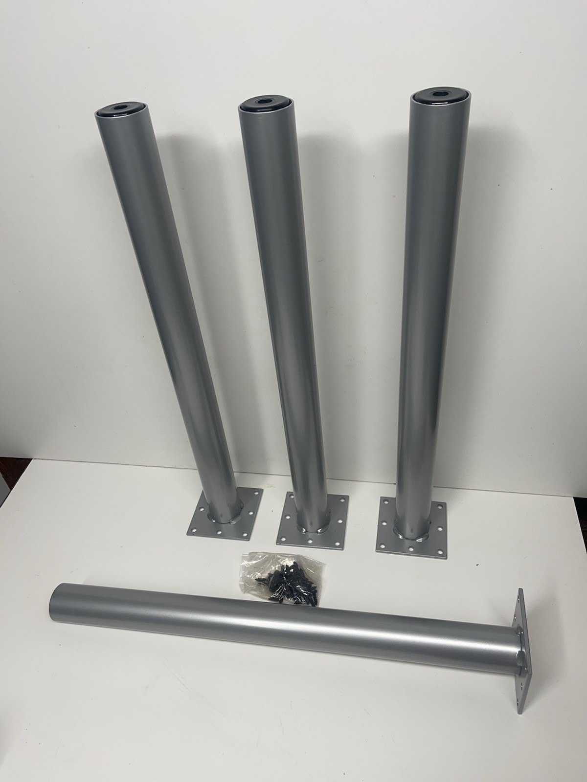 24 Inch Metal Table Legs 2Ft High Quality Sturdy Metal Grey Silver Heavy Duty HD