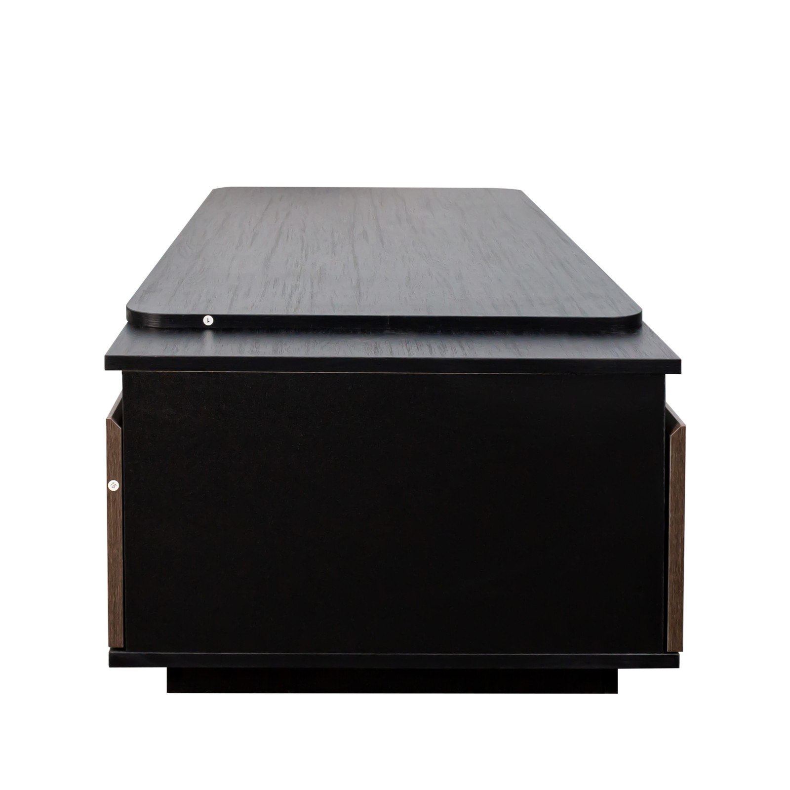 Extendable Coffee Table Adjustable Length 2 Drawers Black Walnut Brown