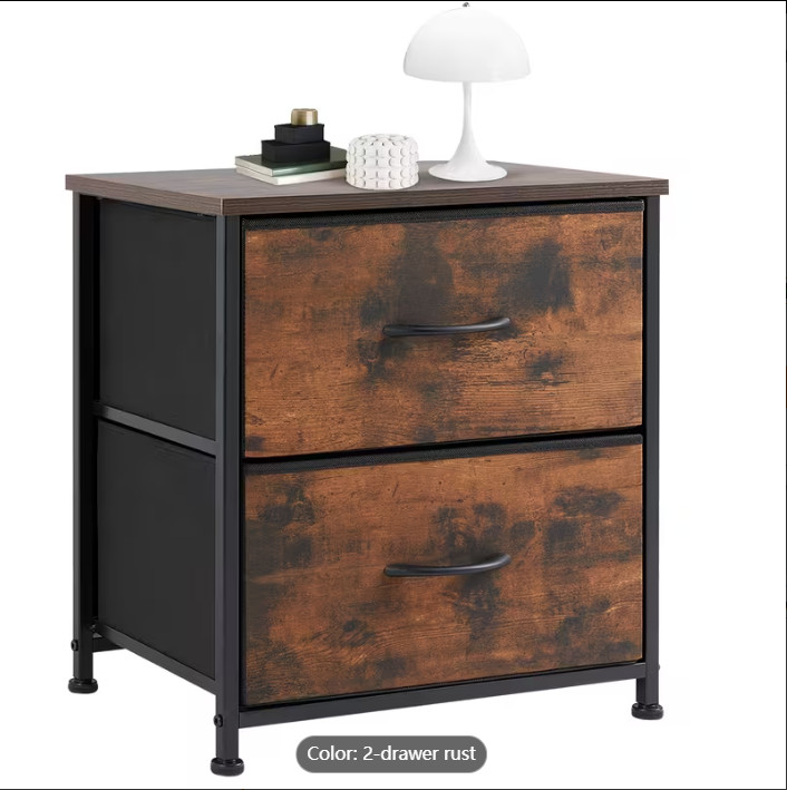 2 Dresser for Bedroom, Tower Organizer Unit, Chest of Drawers with Wooden Top