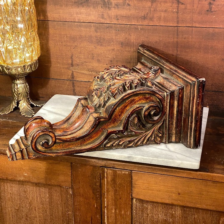 Wall Sconce Ornate Display Shelf Corbel 16.5″ Classic Vintage Wood Style Resin