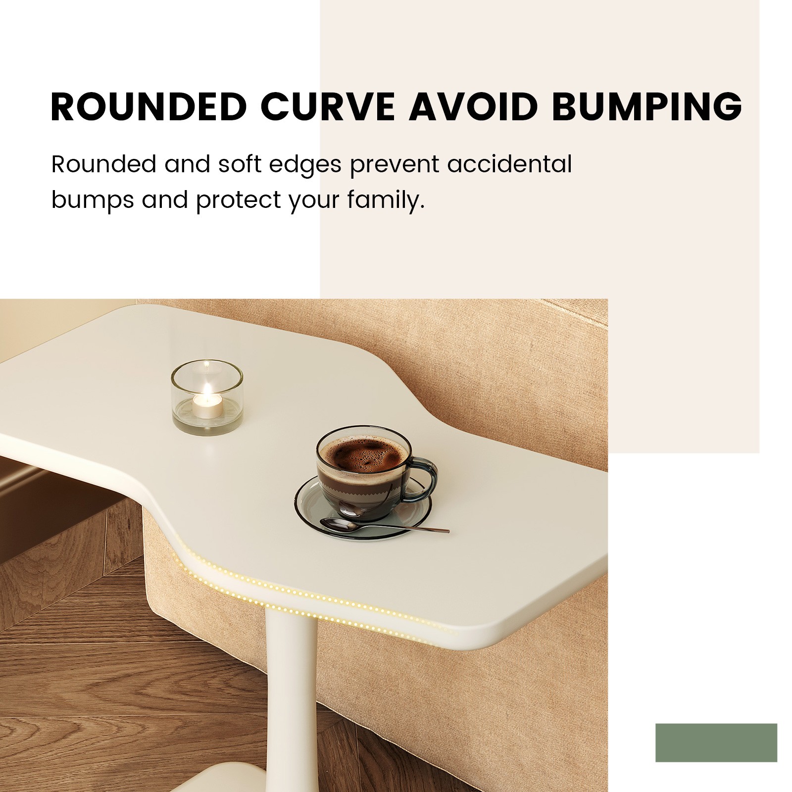 Modern Irregular End Table,Small SideTable,Sofa Table for Living Room,Nightstand