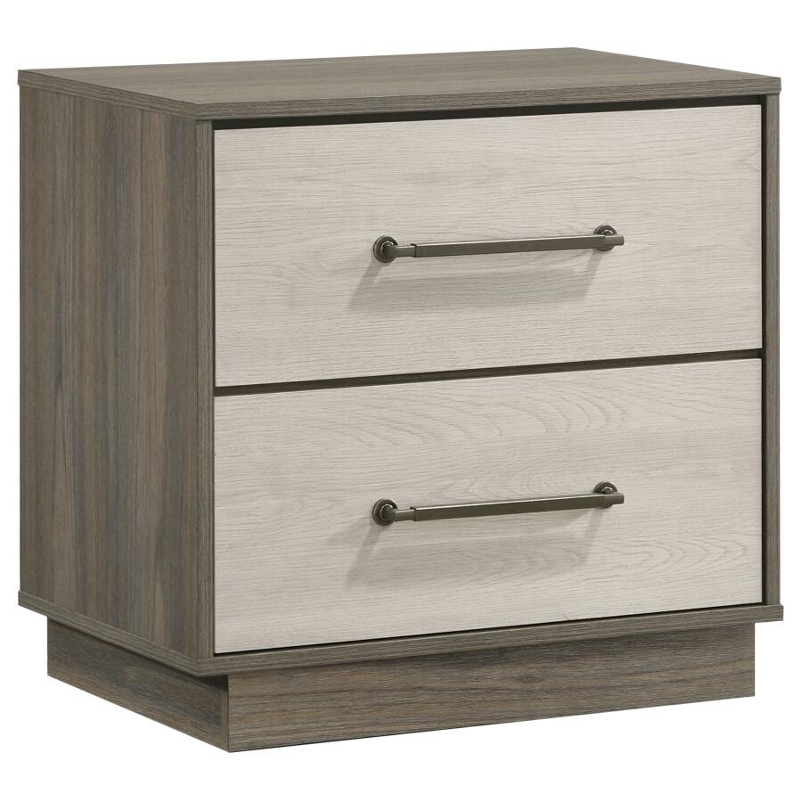 4 PC RUSTIC GREY OAK BOOKCASE HEADBOARD QUEEN BED DRESSER BEDROOM FURNITURE SET