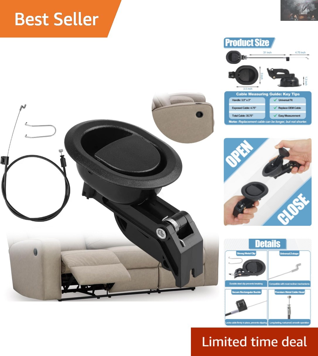 Effortless 5-Min DIY Recliner Handle Replacement – Universal Size 3×3.5 in