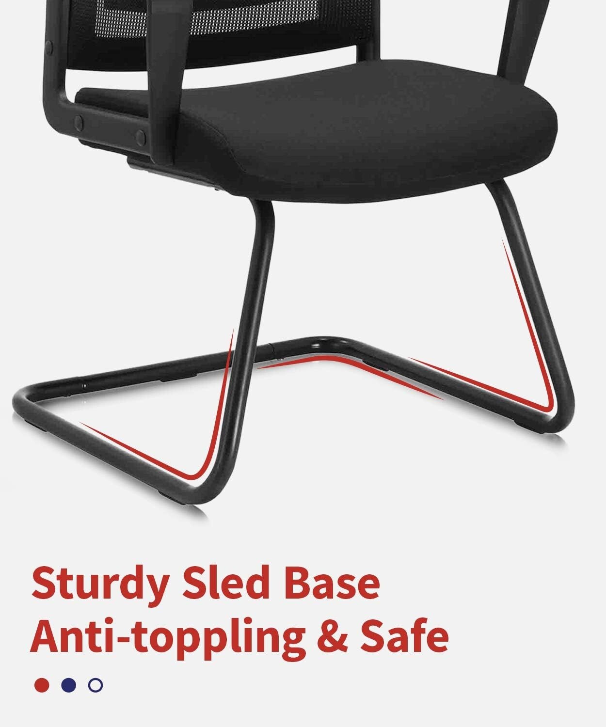CLATINA Office Guest Chair W/ Lumbar Support & Mid Back Mesh for Reception Room