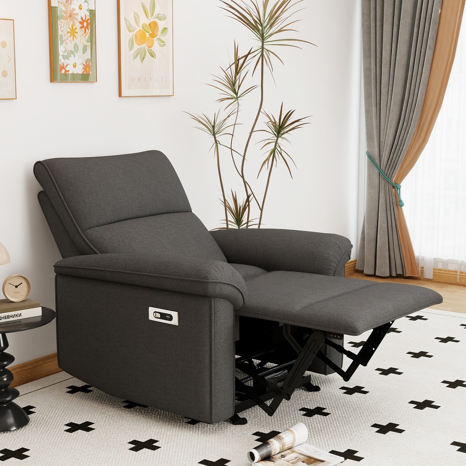 Small Spaces Power Recliner Chair Zero Wall Electric Reclining Sofa USB Port RV