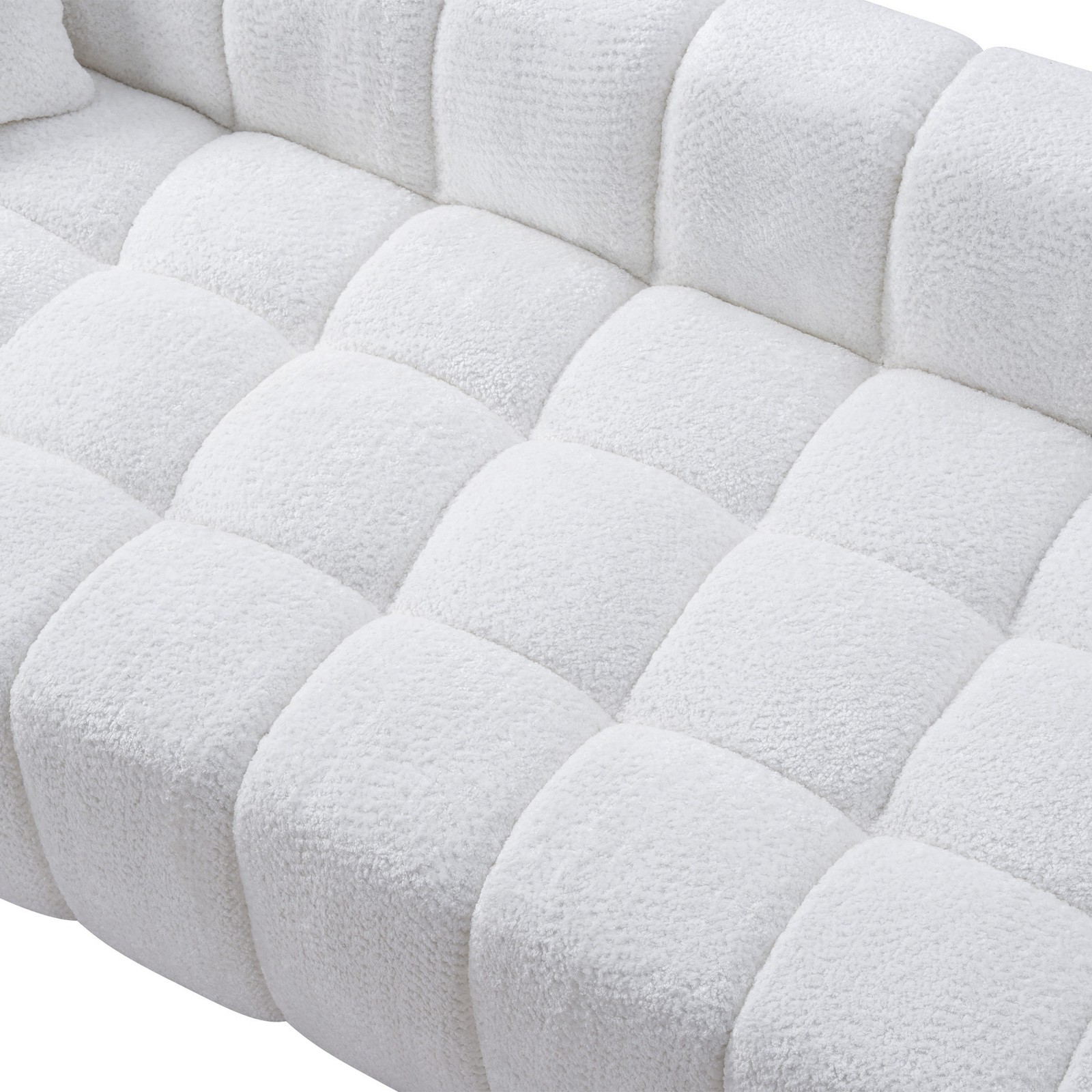 Marshmallow Cloud Sofa 102.7″ Oversized Boucle White Modern 4-Seater