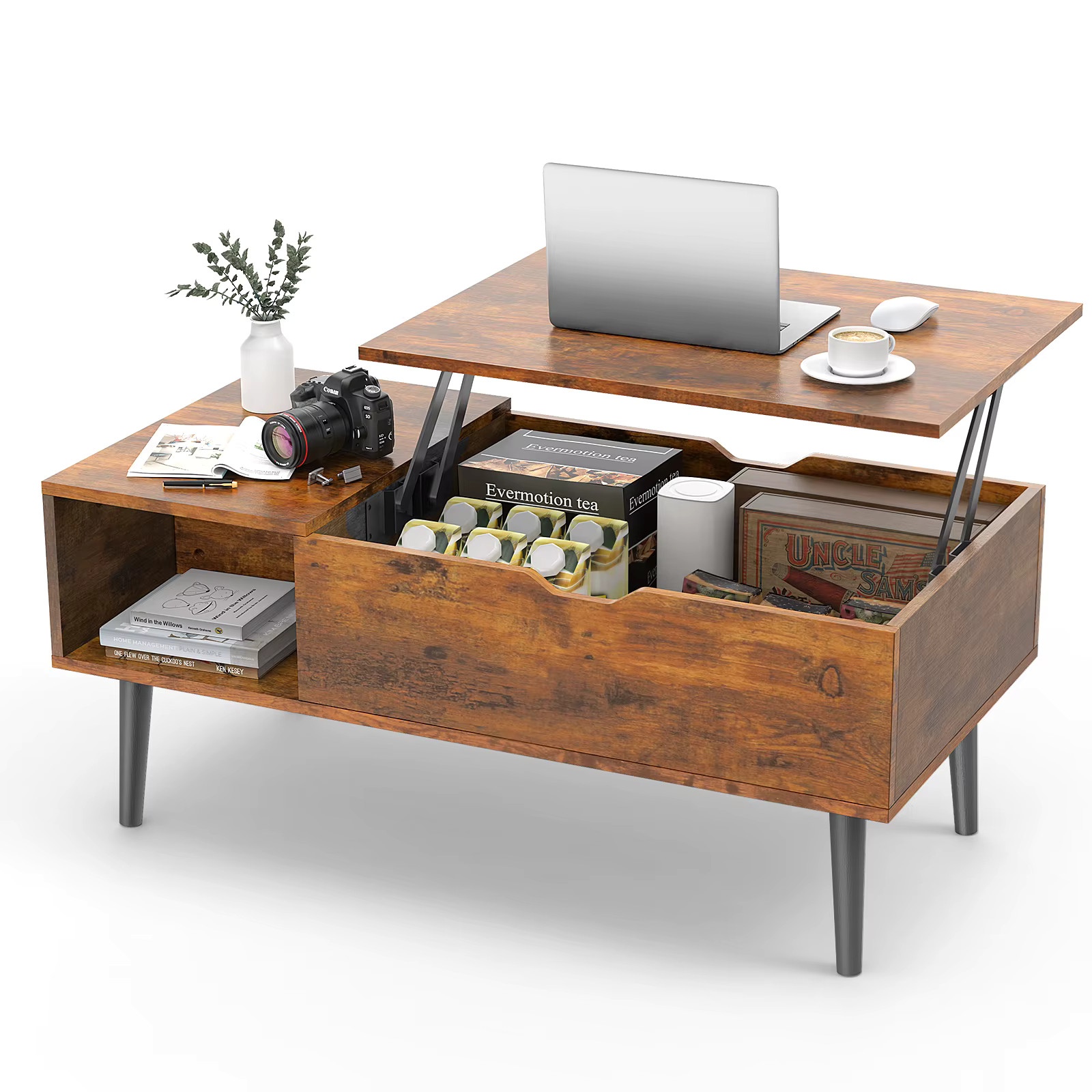 JHK Lift Top Coffee Tables For Living Room 39.37″x19.7″ Desk Tea Wood Dining Tab