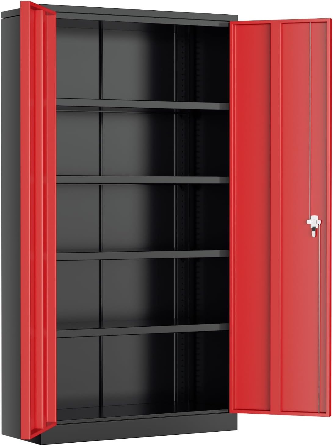 Metal Lockable Storage Cabinet, 72” Tall Storage Cabinet with 2 Doors and 4 Adju
