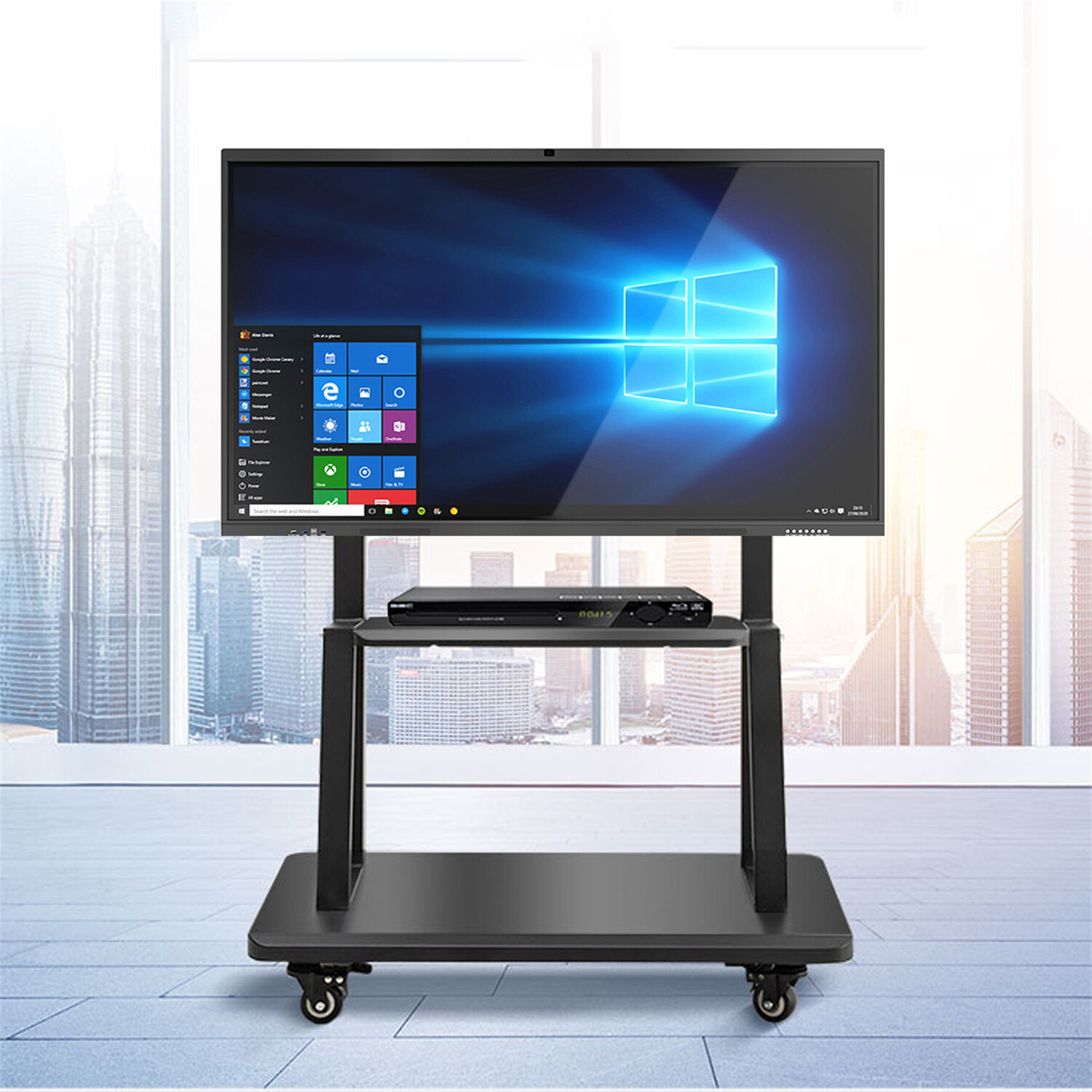 Heavy Duty TV Stand Wheels TV Bracket Rolling Floor Television Mount for 32″-80″