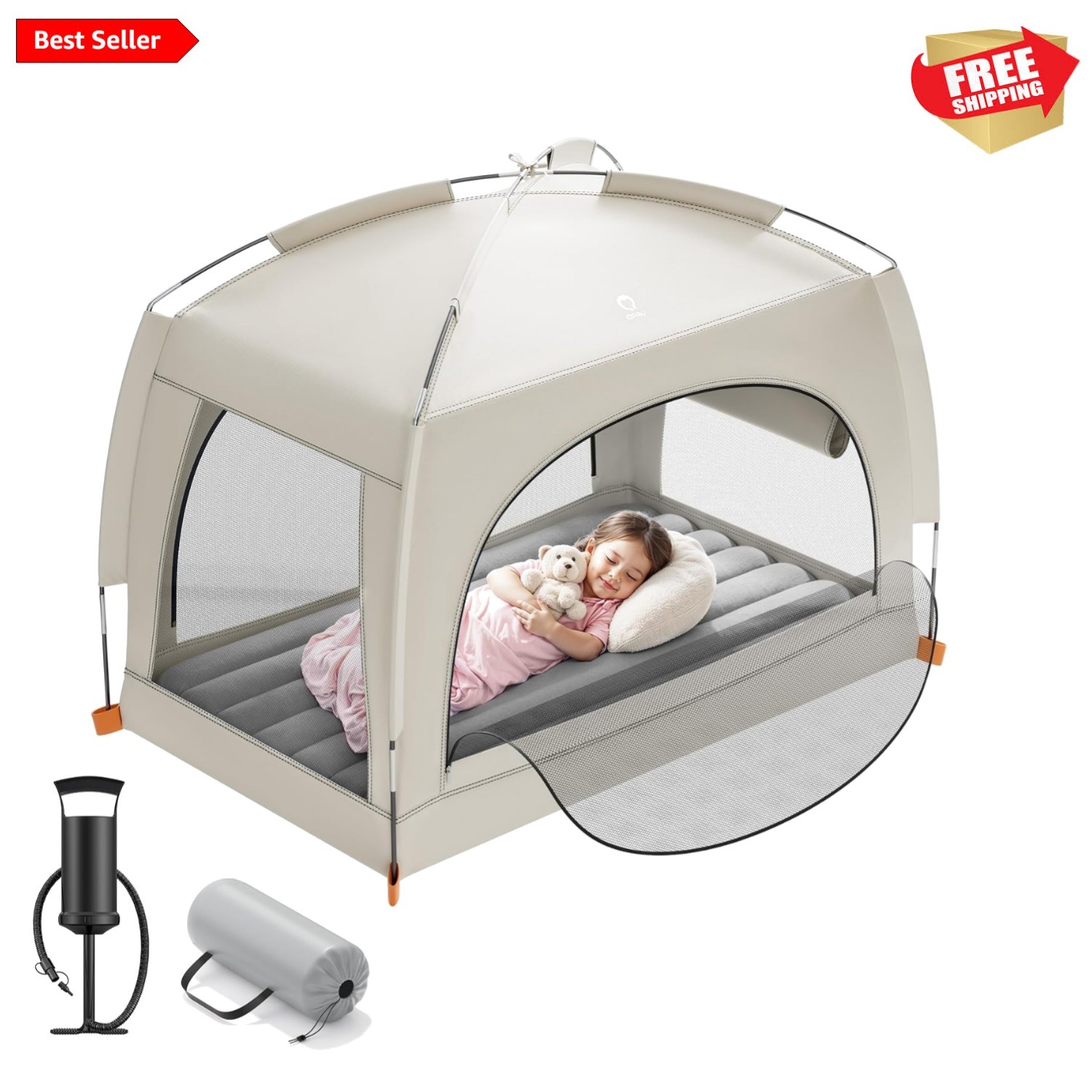 Portable Kids Air Mattress with Camping Tent – Perfect for Travel & Adventure