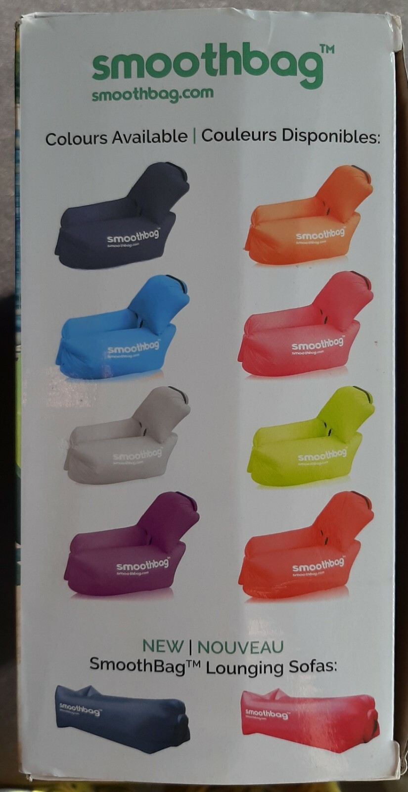 SMOOTHBAG – PREMIUM PORTABLE INFLATABLE LOUNGING CHAIR 400 LB Capacity