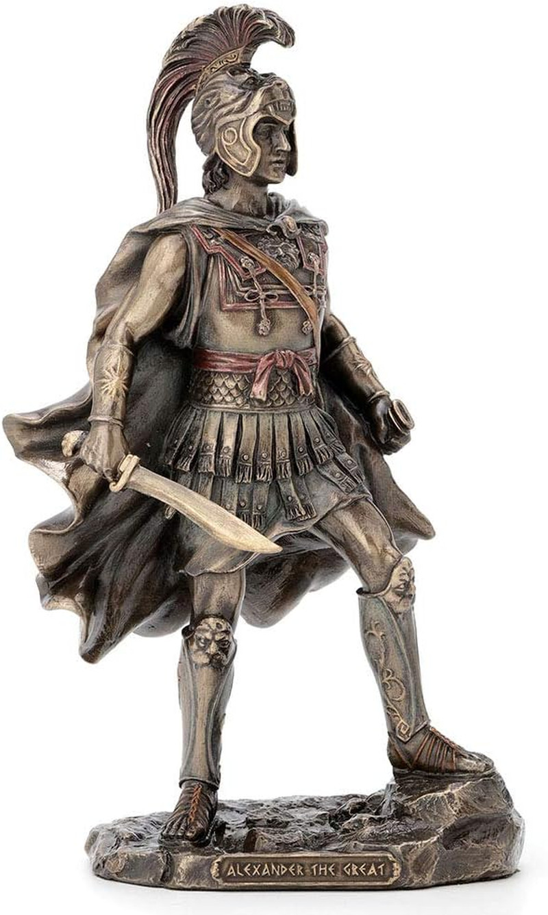9.75 Inch Alexander the Great Greek Roman Warrior Historical Antique Bronze Fini