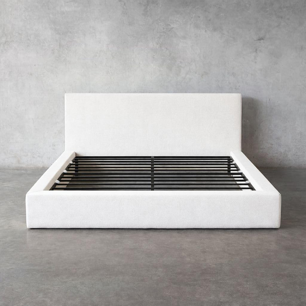 Washable Square Bed Cover – Soft Beige Linen – Modern Minimalist Design