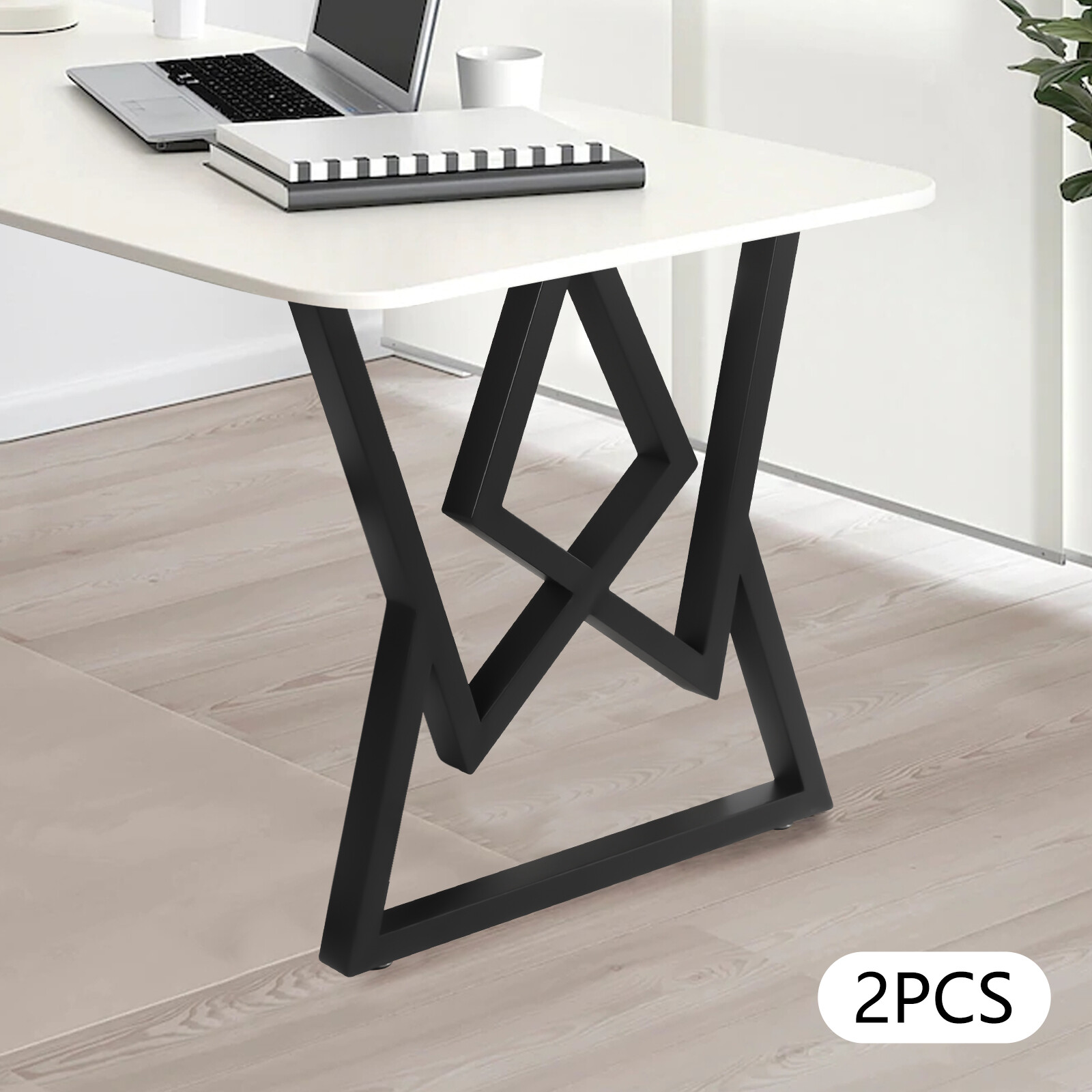 Modern Black Steel Table Legs Set Of 2 24 × 28 In Heavy Duty 440 Lb Capacity