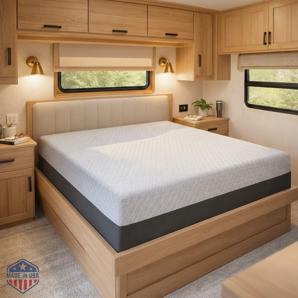 Celestial Sleep 8 Inch RV Short Queen Mattress, Made in the USA, Certipur-Us®, O