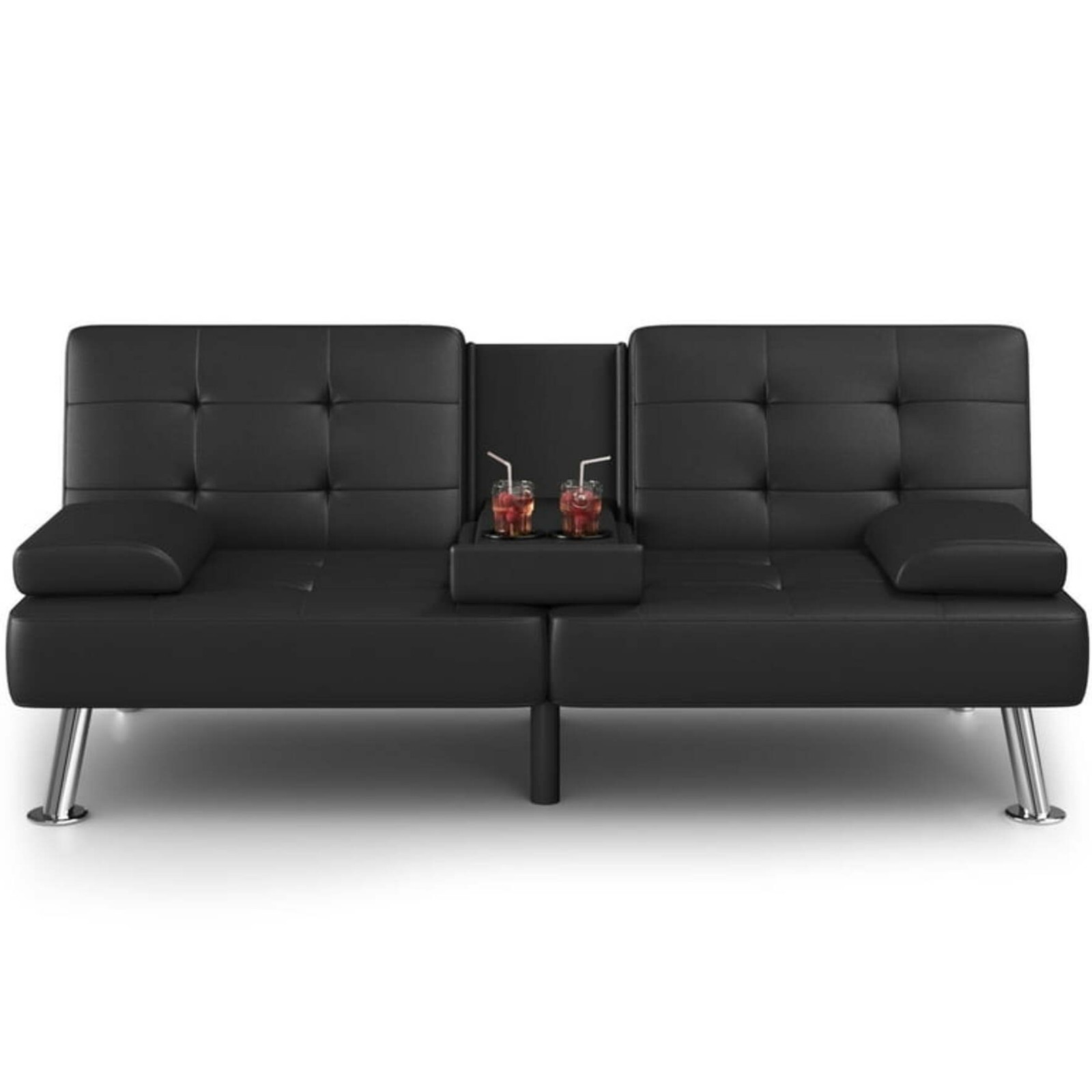 Homall Futon Sofa Bed Faux Leather Couch Modern Convertible Folding Recliner