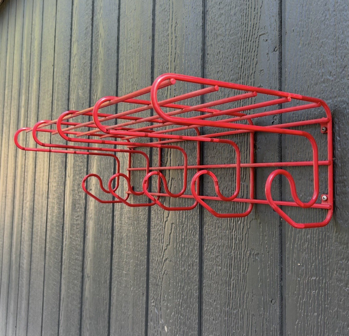 Vintage IKEA red Metal “FRÄN” series Wall shelf c1990s 23.5” POSTMODERN design