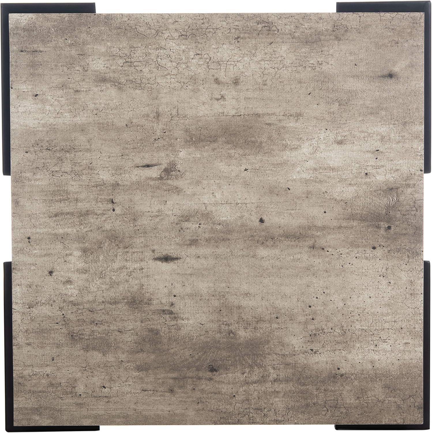 Modern Industrial Light Grey & Black Square Accent Table by Home